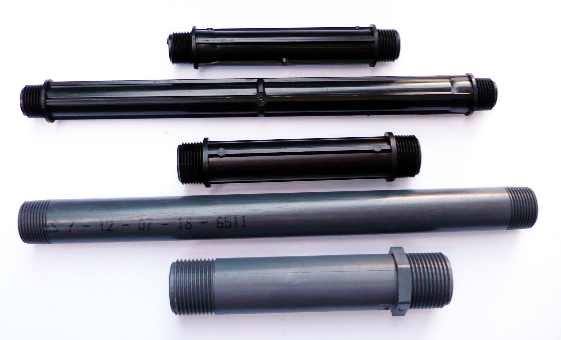 PP Threaded Risers/Extender Pipes. BSP Male Fine Thread to each end