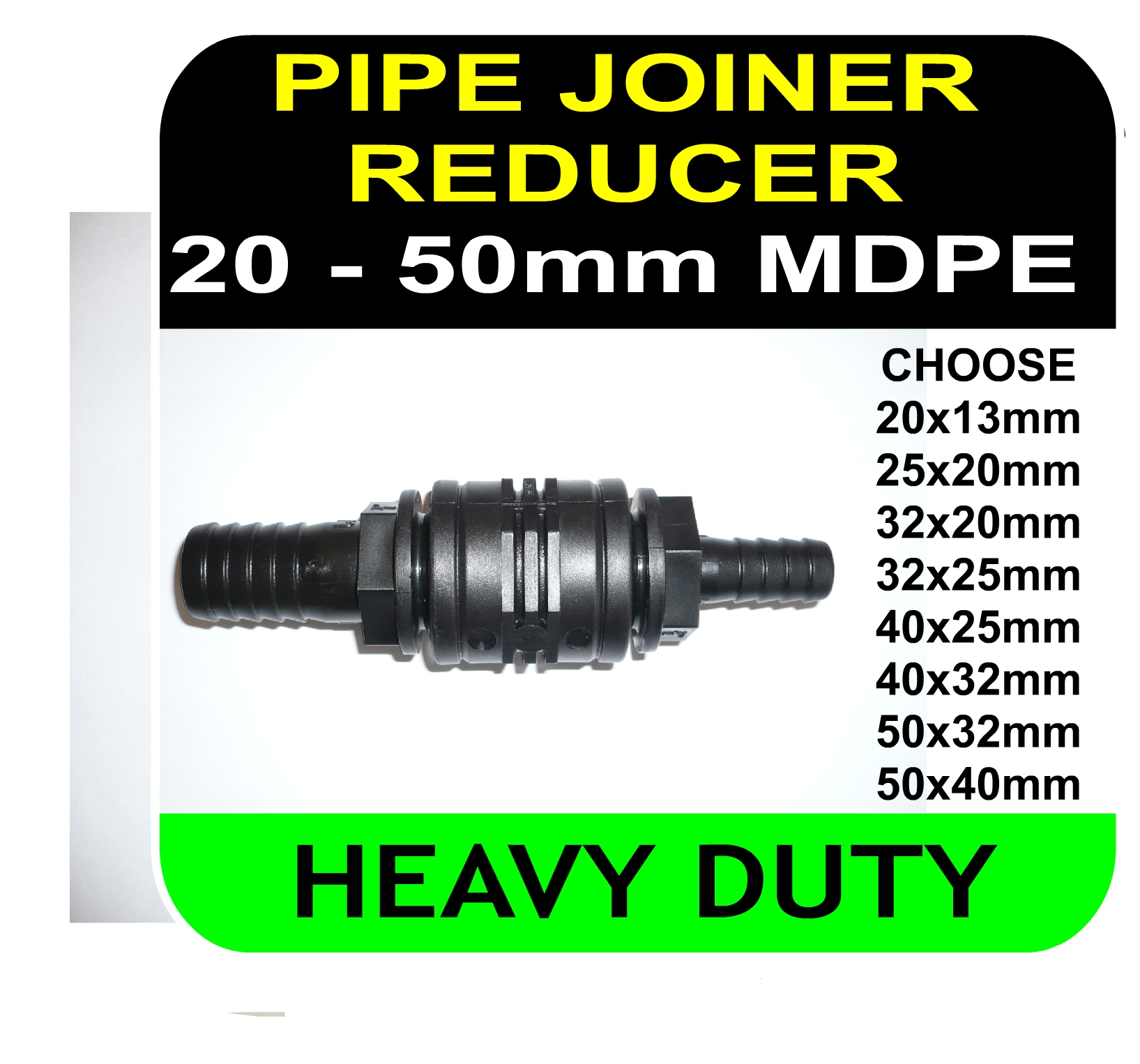 PIPE REDUCER HOSE TAIL 20mm 25mm 32mm 40mm 50mm hose connector joiner