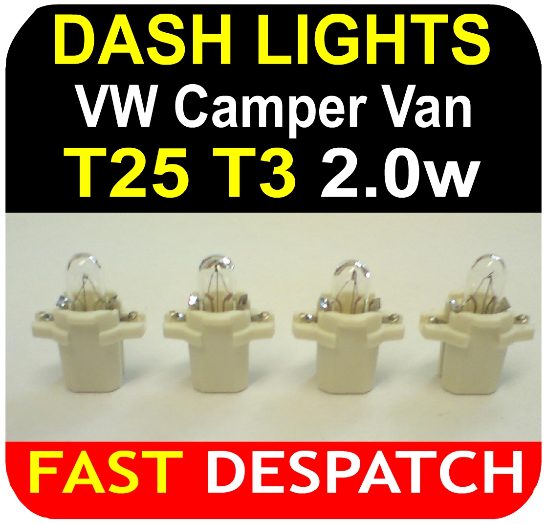 VW DASH LIGHT BULBS Type 25 T25 T3 Van Camper Speedo Clocks 2.0w (Pack
